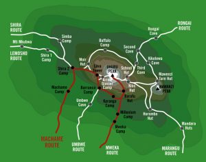 7 Days Machame r Route Map